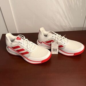 Adidas Crazyflight Red and White Sneakers